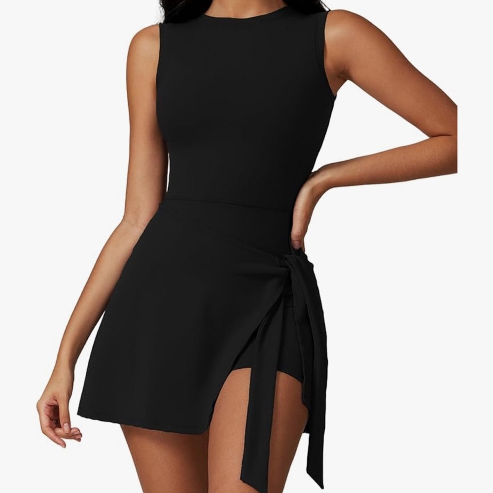 Black Wrap Tennis Dress